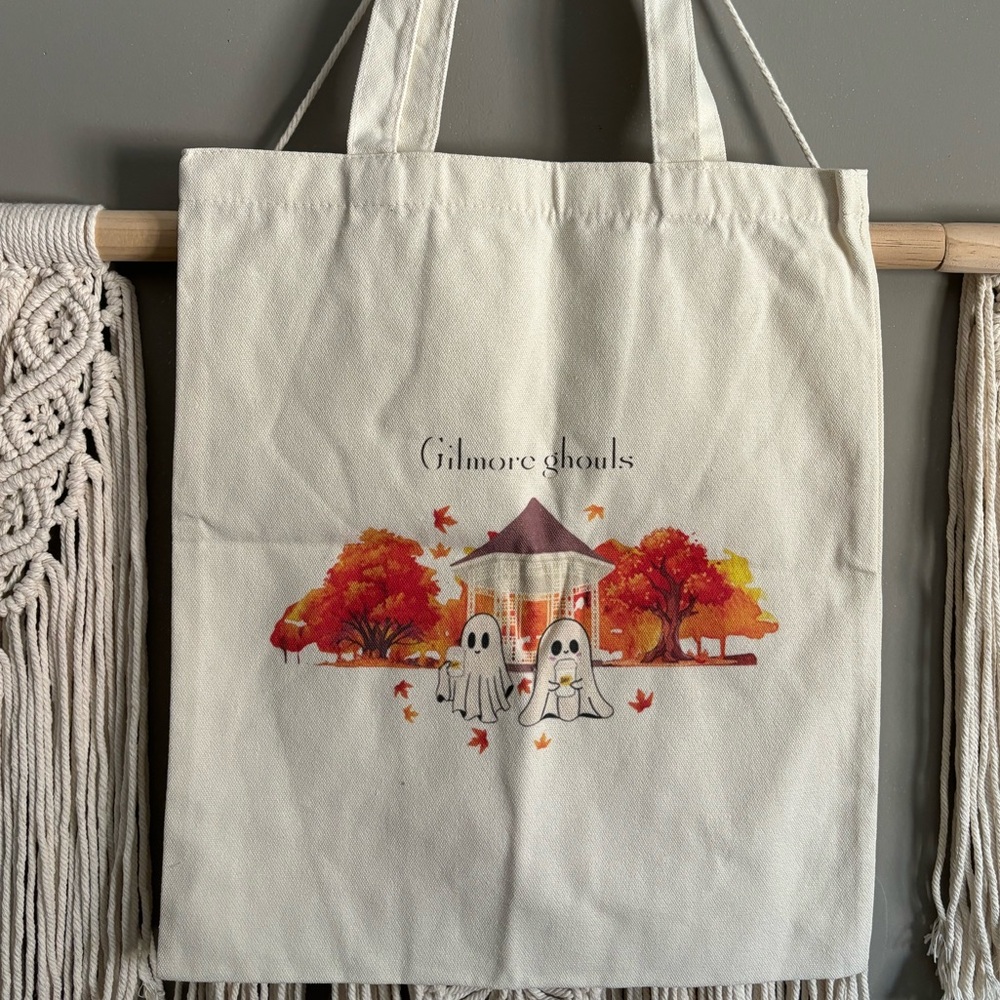 Stars Hollow Tote Bag, Fall Tote Bag, Book Tote Bag Gilmore Girl Ghouls Tote Bag